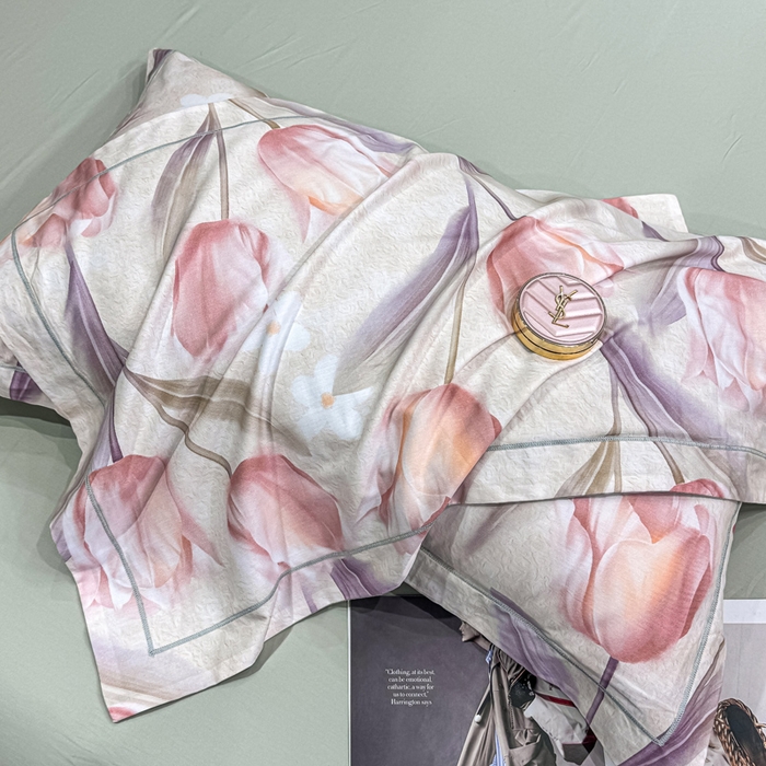 91家纺网 家纺一手货源 找家纺 红日子纺织品 2025新款50s全棉纯棉印花四件套 繁花