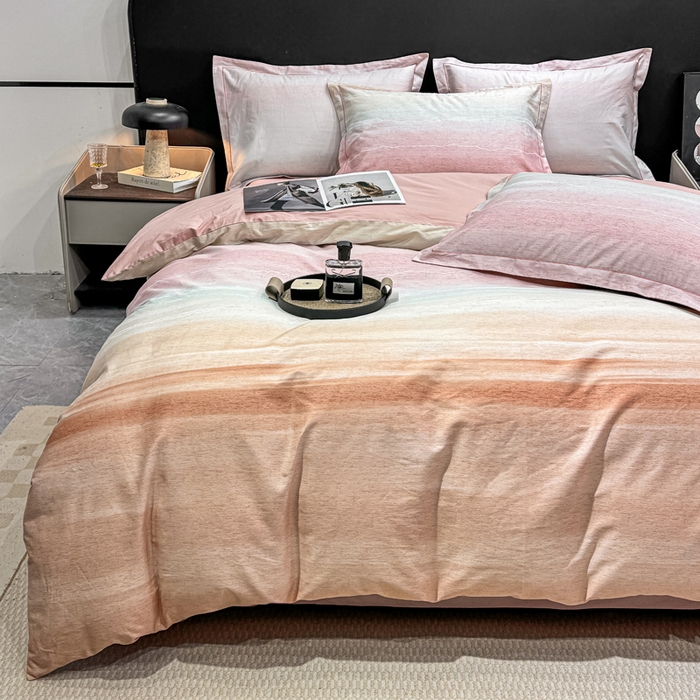 红日子纺织品 2025新款50s全棉纯棉印花四件套 曼意-粉