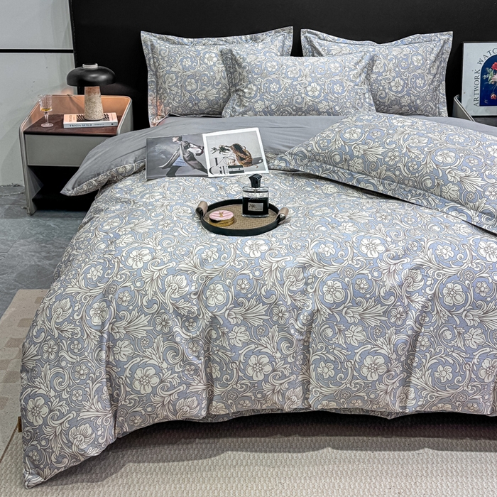 红日子纺织品 2025新款50s全棉纯棉印花四件套 梦若繁星-蓝