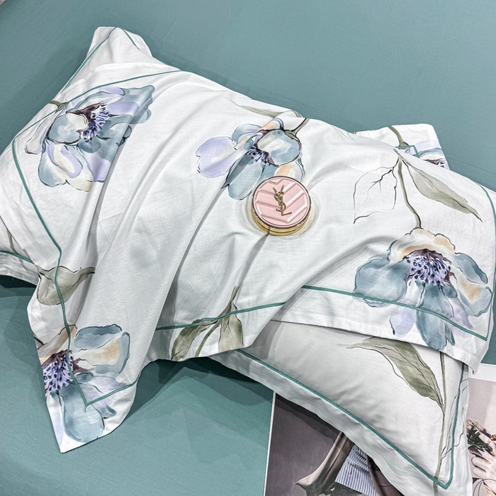 91家纺网 家纺一手货源 找家纺 红日子纺织品 2025新款50s全棉纯棉印花四件套 佩利-蓝