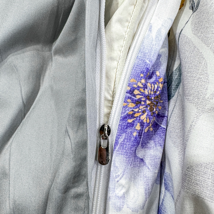 91家纺网 家纺一手货源 找家纺 红日子纺织品 2025新款50s全棉纯棉印花四件套 千予-浅紫