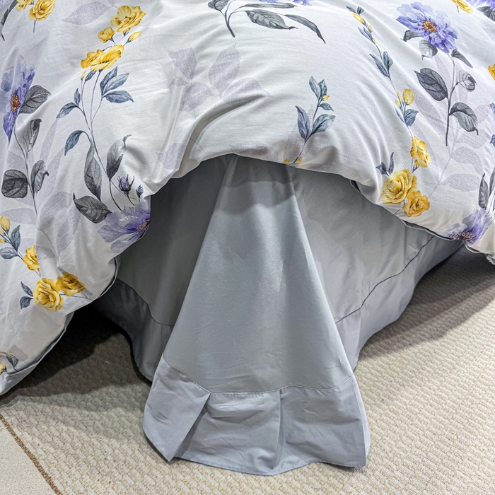 91家纺网 家纺一手货源 找家纺 红日子纺织品 2025新款50s全棉纯棉印花四件套 千予-浅紫