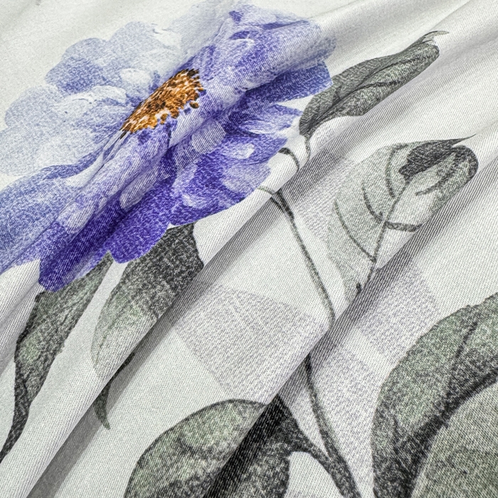 91家纺网 家纺一手货源 找家纺 红日子纺织品 2025新款50s全棉纯棉印花四件套 千予-浅紫