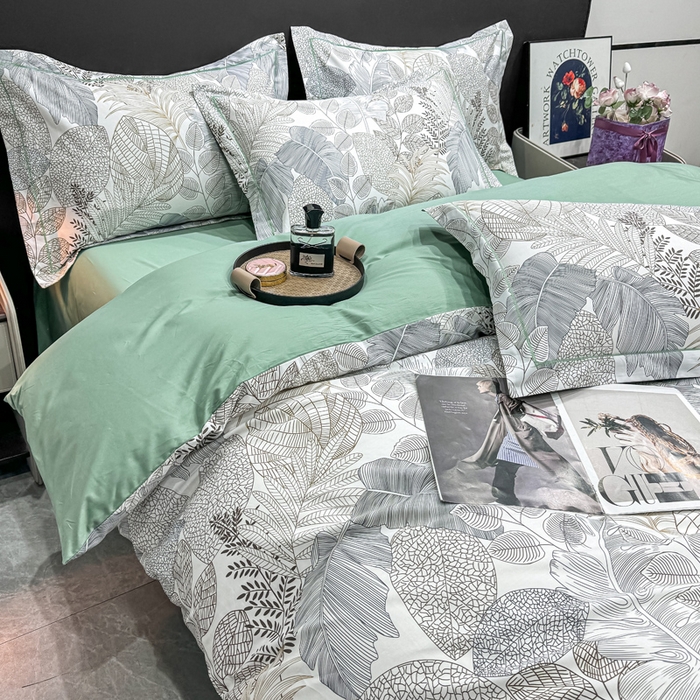 91家纺网 家纺一手货源 找家纺 红日子纺织品 2025新款50s全棉纯棉印花四件套 森曼-黄