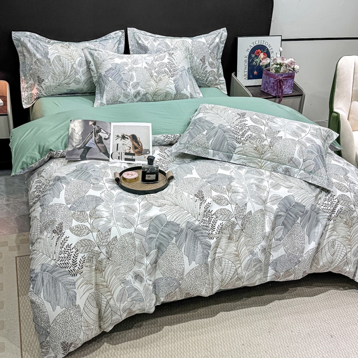 91家纺网 家纺一手货源 找家纺 红日子纺织品 2025新款50s全棉纯棉印花四件套 森曼-黄