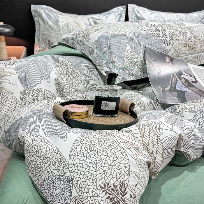 91家纺网 家纺一手货源 找家纺 红日子纺织品 2025新款50s全棉纯棉印花四件套 森曼-黄