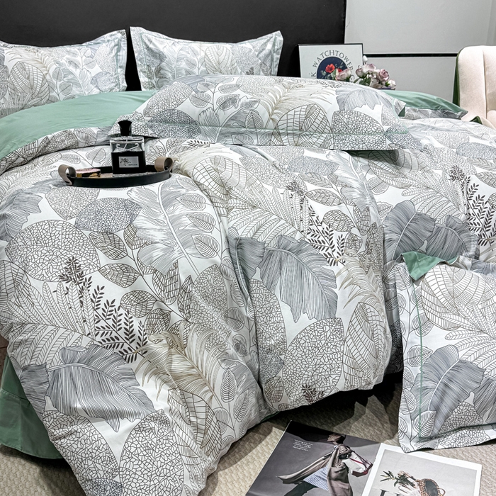 91家纺网 家纺一手货源 找家纺 红日子纺织品 2025新款50s全棉纯棉印花四件套 森曼-黄