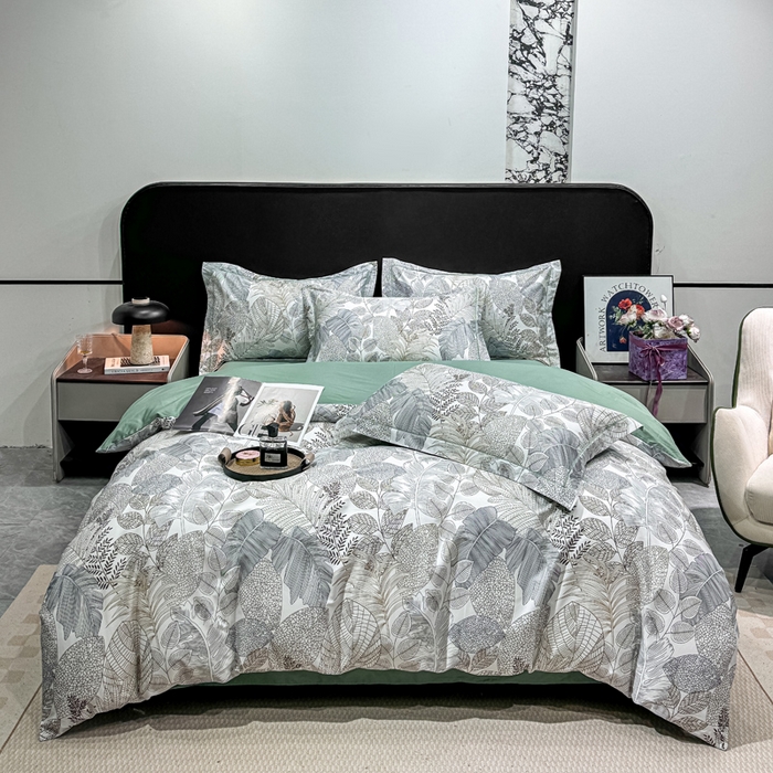 91家纺网 家纺一手货源 找家纺 红日子纺织品 2025新款50s全棉纯棉印花四件套 森曼-黄