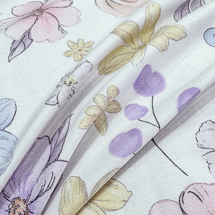 91家纺网 家纺一手货源 找家纺 红日子纺织品 2025新款50s全棉纯棉印花四件套 苏蕾花园