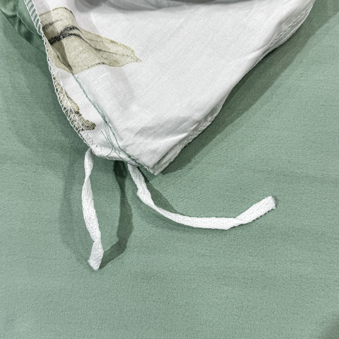 91家纺网 家纺一手货源 找家纺 红日子纺织品 2025新款50s全棉纯棉印花四件套 叶叶情深-绿