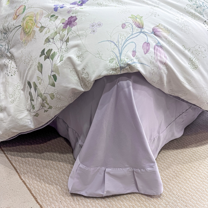 91家纺网 家纺一手货源 找家纺 红日子纺织品 2025新款50s全棉纯棉印花四件套 叶雨-绿