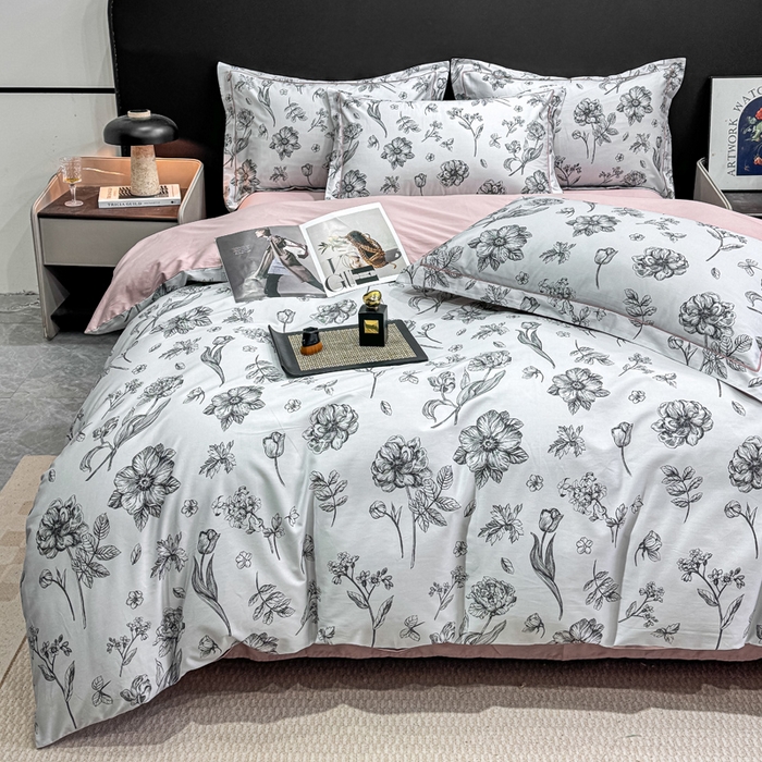 红日子纺织品 2025新款50s全棉纯棉印花四件套 璎珞-绿