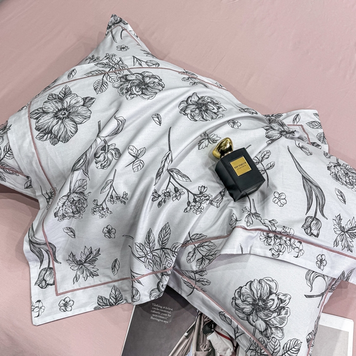 91家纺网 家纺一手货源 找家纺 红日子纺织品 2025新款50s全棉纯棉印花四件套 璎珞-绿