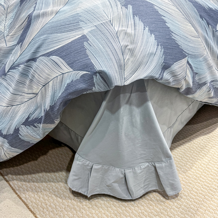 91家纺网 家纺一手货源 找家纺 红日子纺织品 2025新款50s全棉纯棉印花四件套 羽蓝