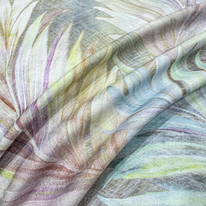 91家纺网 家纺一手货源 找家纺 红日子纺织品 2025新款50s全棉纯棉印花四件套 羽叶-绿