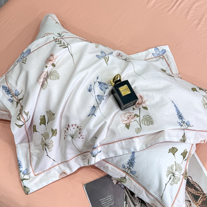 91家纺网 家纺一手货源 找家纺 红日子纺织品 2025新款50s全棉纯棉印花四件套 竹卿-灰