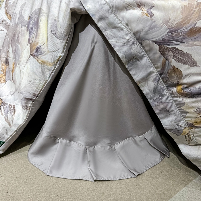 91家纺网 家纺一手货源 找家纺 红日子纺织品 2025新款亲肤舒适莱赛尔天丝四件套 拂花掠影-灰