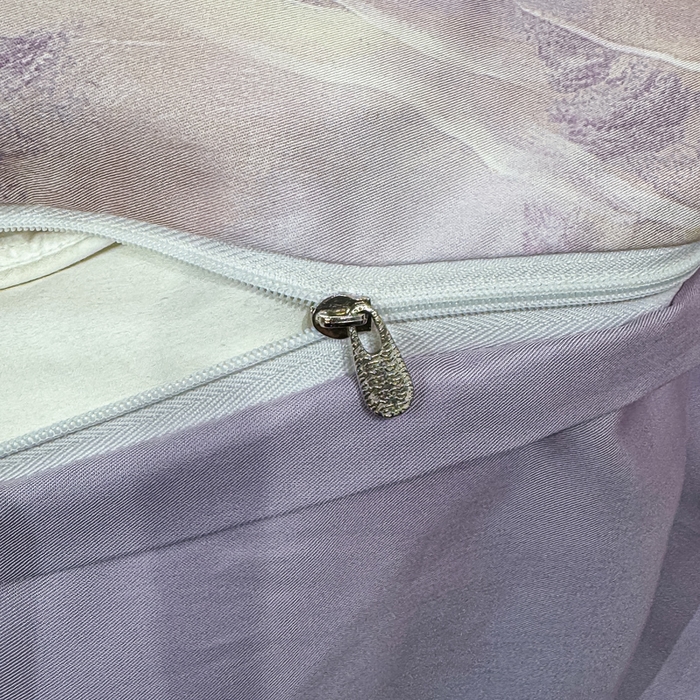 91家纺网 家纺一手货源 找家纺 红日子纺织品 2025新款亲肤舒适莱赛尔天丝四件套 江南烟雨-紫