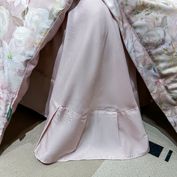 91家纺网 家纺一手货源 找家纺 红日子纺织品 2025新款亲肤舒适莱赛尔天丝四件套 陌上繁花-粉