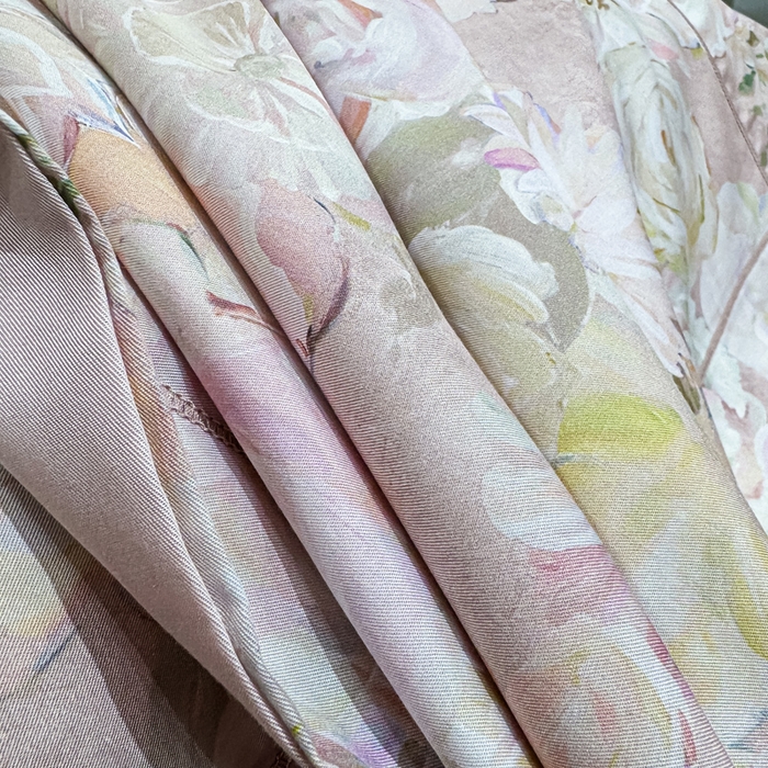 91家纺网 家纺一手货源 找家纺 红日子纺织品 2025新款亲肤舒适莱赛尔天丝四件套 陌上繁花-粉