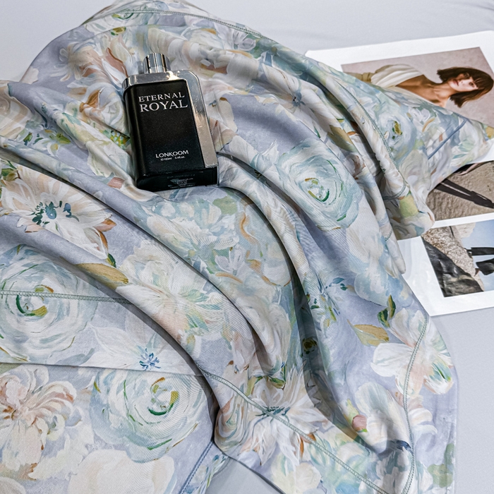 91家纺网 家纺一手货源 找家纺 红日子纺织品 2025新款亲肤舒适莱赛尔天丝四件套 陌上繁花-兰