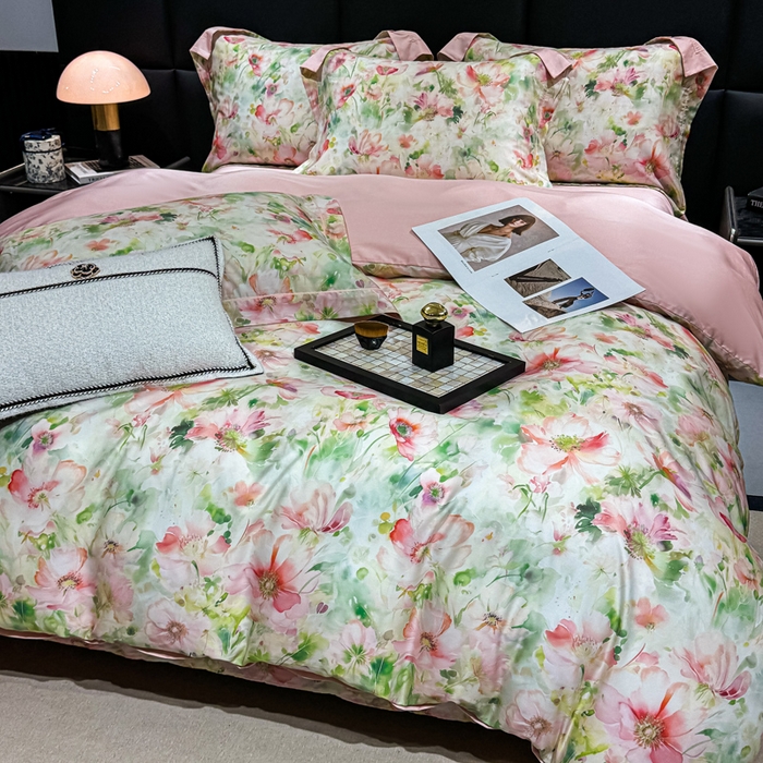 91家纺网 家纺一手货源 找家纺 红日子纺织品 2025新款亲肤舒适莱赛尔天丝四件套 若柠