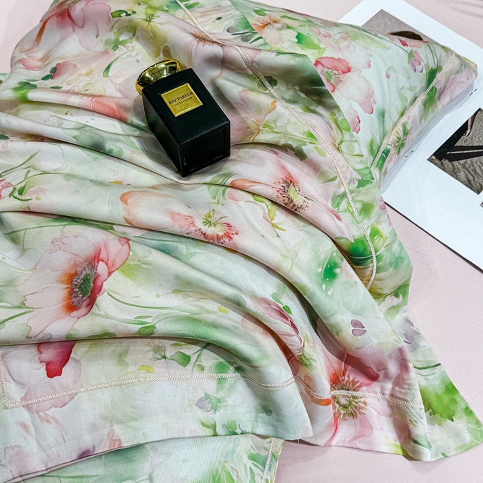 91家纺网 家纺一手货源 找家纺 红日子纺织品 2025新款亲肤舒适莱赛尔天丝四件套 若柠