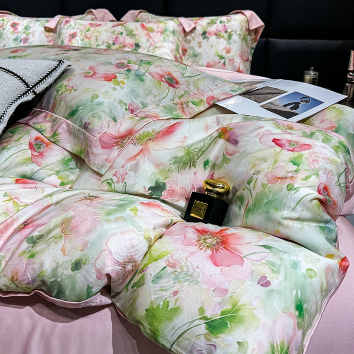 91家纺网 家纺一手货源 找家纺 红日子纺织品 2025新款亲肤舒适莱赛尔天丝四件套 若柠