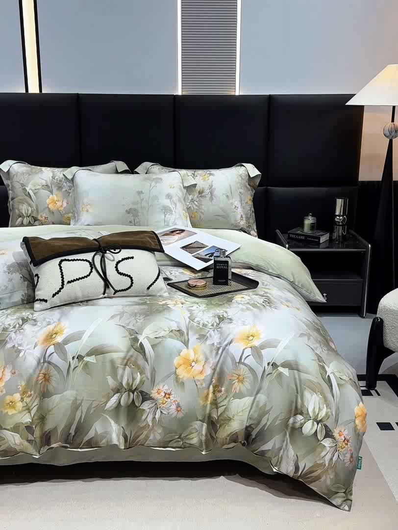 91家纺网 家纺一手货源 找家纺 红日子纺织品 2025新款亲肤舒适莱赛尔天丝四件套 森林来信