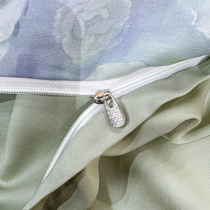 91家纺网 家纺一手货源 找家纺 红日子纺织品 2025新款亲肤舒适莱赛尔天丝四件套 烟雨蒙蒙-绿