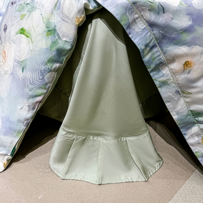 91家纺网 家纺一手货源 找家纺 红日子纺织品 2025新款亲肤舒适莱赛尔天丝四件套 烟雨蒙蒙-绿