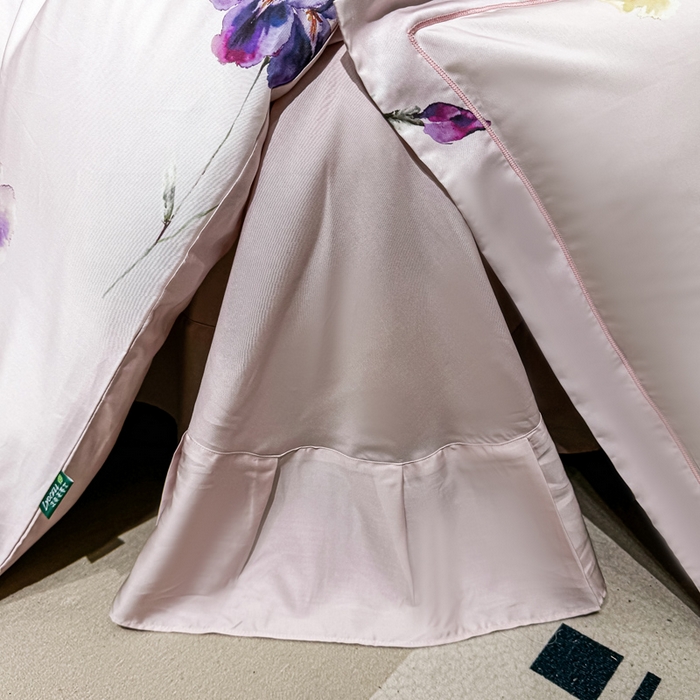 91家纺网 家纺一手货源 找家纺 红日子纺织品 2025新款亲肤舒适莱赛尔天丝四件套 栀子花开-粉