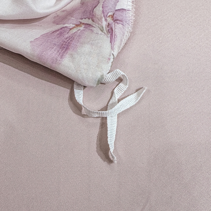 91家纺网 家纺一手货源 找家纺 红日子纺织品 2025新款亲肤舒适莱赛尔天丝四件套 栀子花开-粉