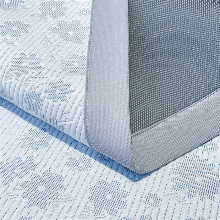 91家纺网 家纺一手货源 找家纺 雯豆家纺 2025夏季新款PE中分子凉感凉席三件套凉感提花平铺绑带席子 繁花-烟灰