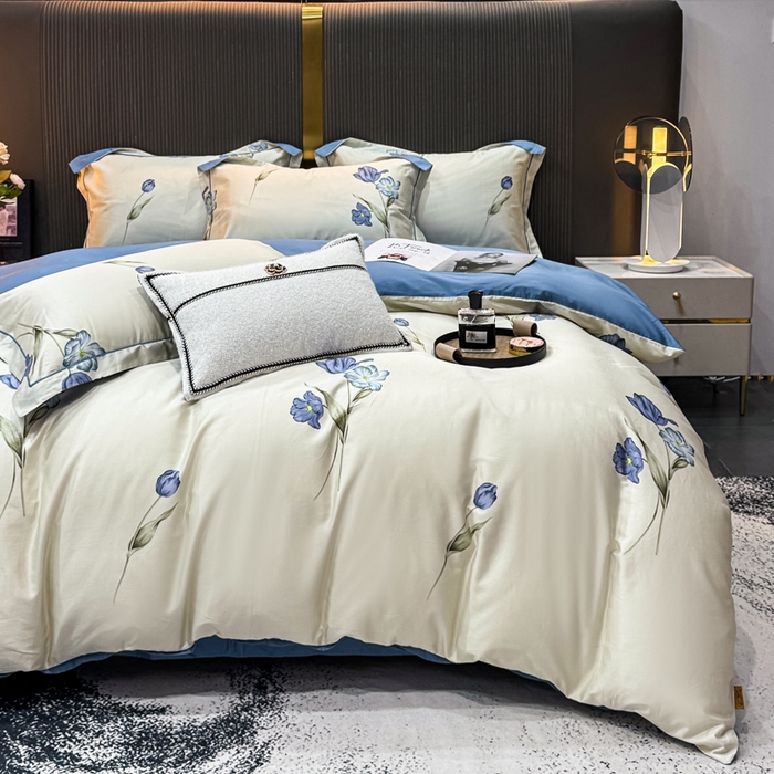 91家纺网 家纺一手货源 找家纺 （总）红日子纺织品 2025新款60s长绒棉纯棉贡缎印花四件套