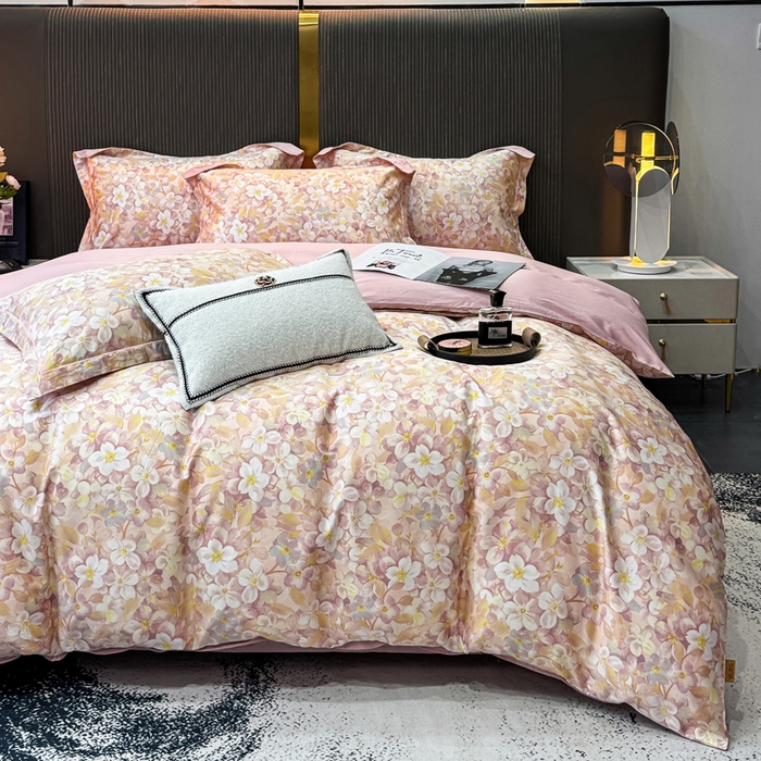 91家纺网 家纺一手货源 找家纺 （总）红日子纺织品 2025新款60s长绒棉纯棉贡缎印花四件套