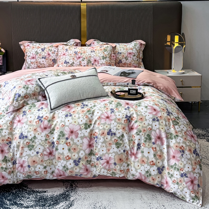 91家纺网 家纺一手货源 找家纺 （总）红日子纺织品 2025新款60s长绒棉纯棉贡缎印花四件套