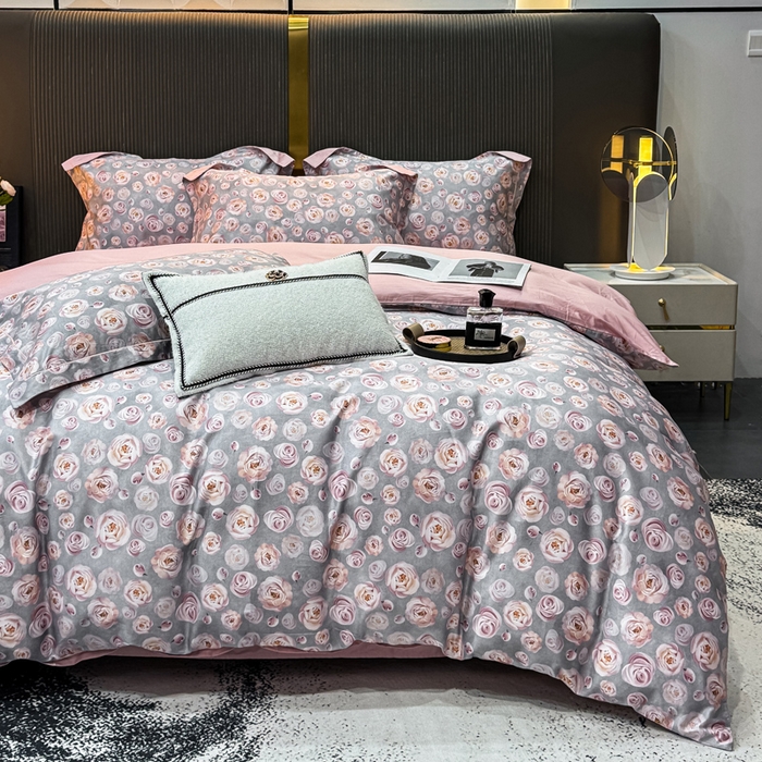 91家纺网 家纺一手货源 找家纺 （总）红日子纺织品 2025新款60s长绒棉纯棉贡缎印花四件套