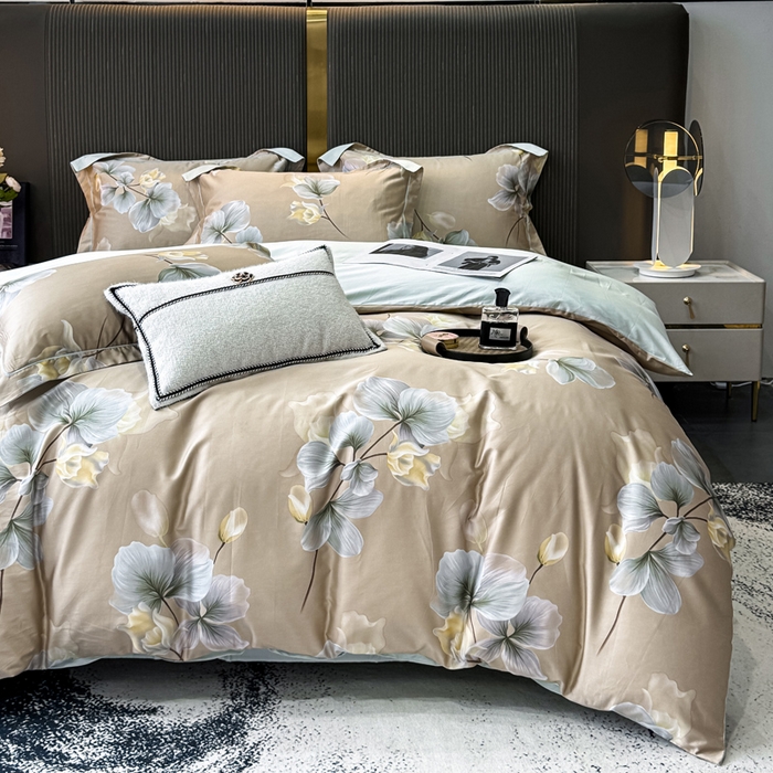 91家纺网 家纺一手货源 找家纺 （总）红日子纺织品 2025新款60s长绒棉纯棉贡缎印花四件套