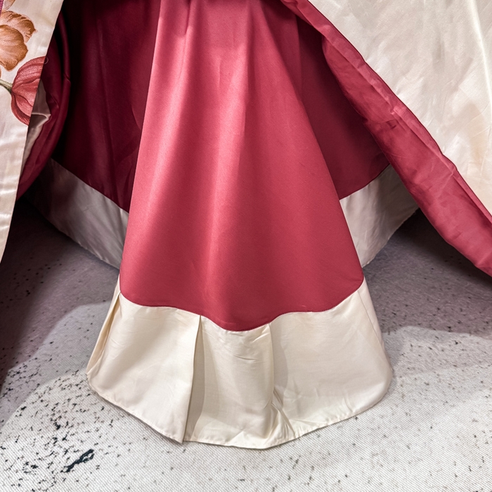 91家纺网 家纺一手货源 找家纺 红日子纺织品 2025新款60s长绒棉纯棉贡缎印花四件套 春暖-红