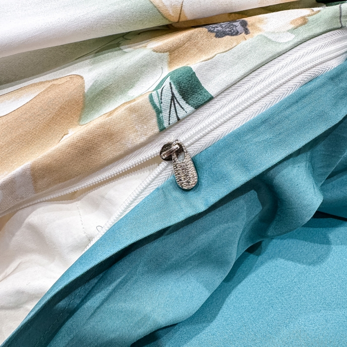 91家纺网 家纺一手货源 找家纺 红日子纺织品 2025新款60s长绒棉纯棉贡缎印花四件套 花开半夏