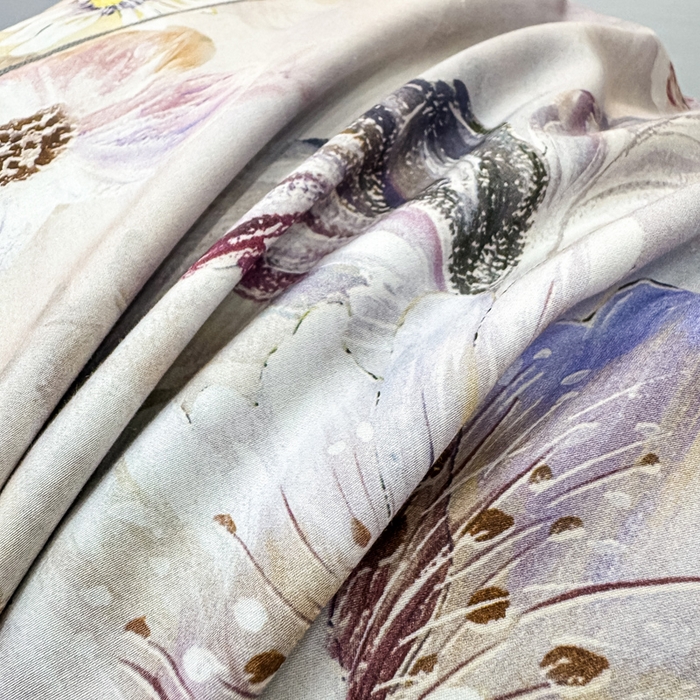 91家纺网 家纺一手货源 找家纺 红日子纺织品 2025新款60s长绒棉纯棉贡缎印花四件套 花织-紫