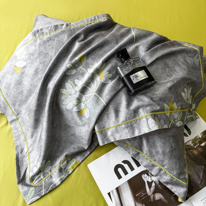 91家纺网 家纺一手货源 找家纺 红日子纺织品 2025新款60s长绒棉纯棉贡缎印花四件套 墨香