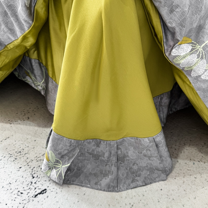 91家纺网 家纺一手货源 找家纺 红日子纺织品 2025新款60s长绒棉纯棉贡缎印花四件套 墨香