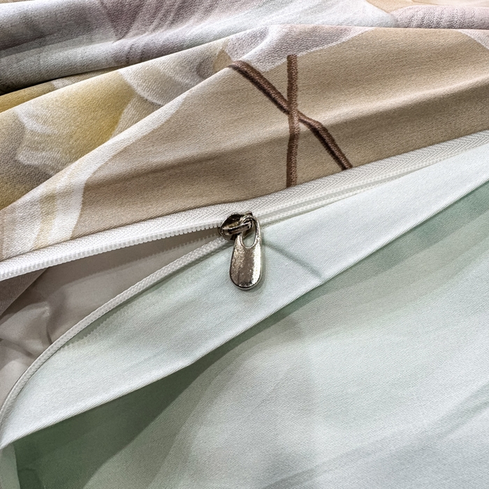 91家纺网 家纺一手货源 找家纺 红日子纺织品 2025新款60s长绒棉纯棉贡缎印花四件套 沐兮