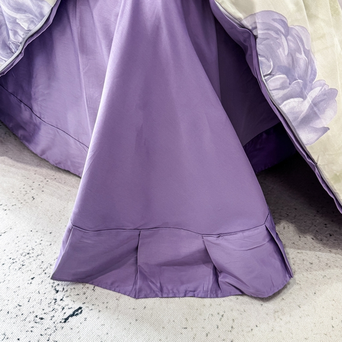 91家纺网 家纺一手货源 找家纺 红日子纺织品 2025新款60s长绒棉纯棉贡缎印花四件套 生如夏花