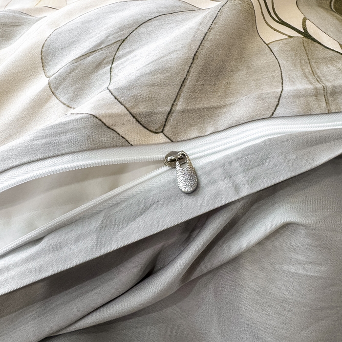 91家纺网 家纺一手货源 找家纺 红日子纺织品 2025新款60s长绒棉纯棉贡缎印花四件套 叶韵