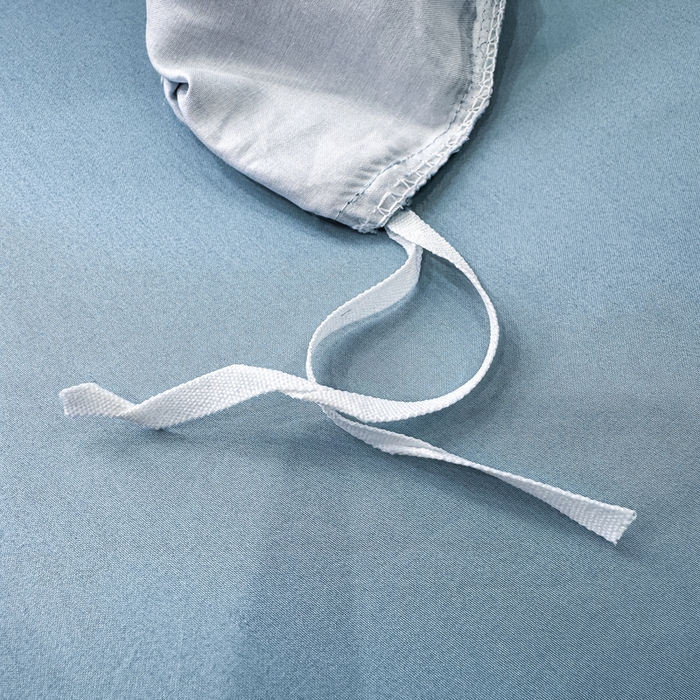 91家纺网 家纺一手货源 找家纺 红日子纺织品 2025新款60s长绒棉纯棉贡缎印花四件套 雨宣-蓝