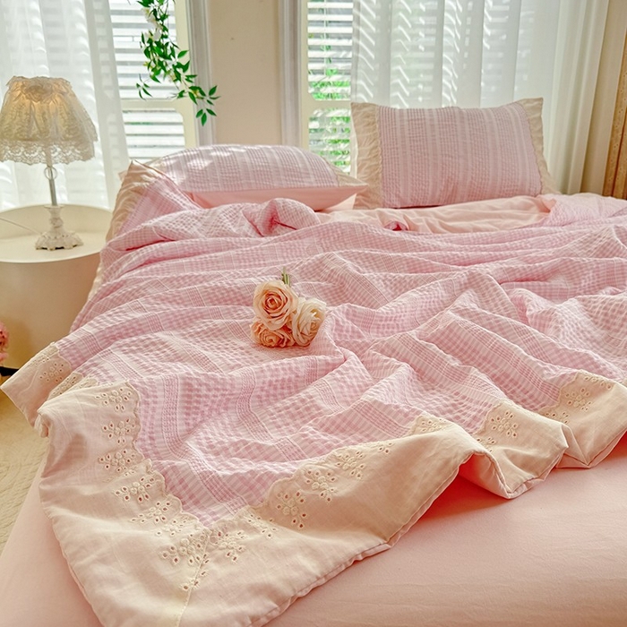 91家纺网 家纺一手货源 找家纺 （总）大麦家纺 2025新款泡泡棉夏被夏凉被空调被夏被四件套-乐芙