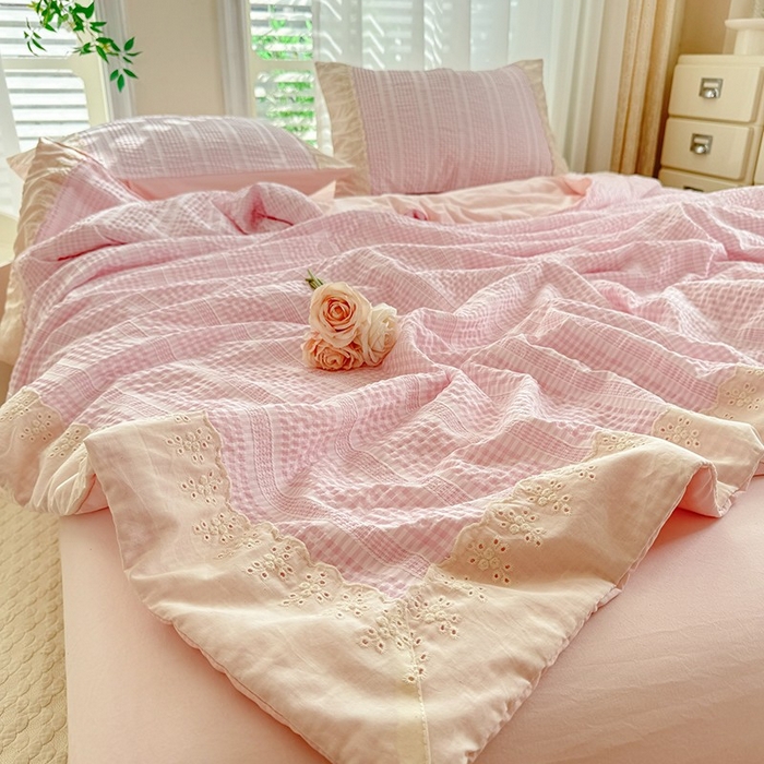 91家纺网 家纺一手货源 找家纺 （总）大麦家纺 2025新款泡泡棉夏被夏凉被空调被夏被四件套-乐芙